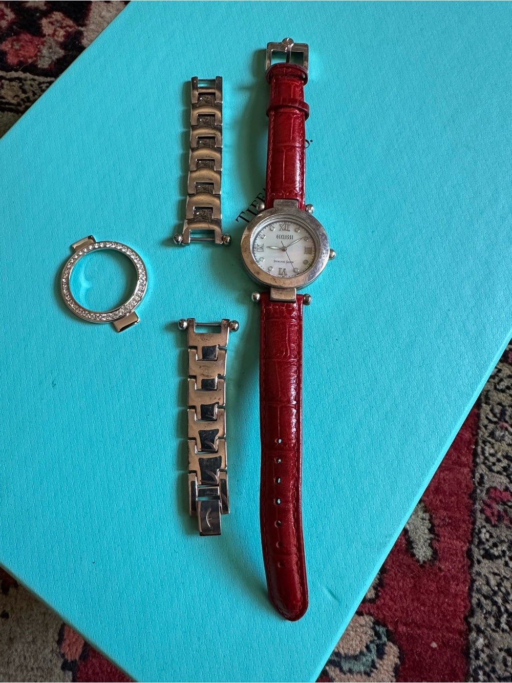 Vintage Sterling Silver Interchangeable Ecclissi Woman’s Wristwatch